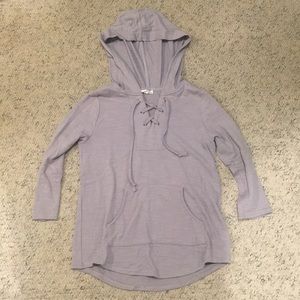 Light blue lace-up hoodie